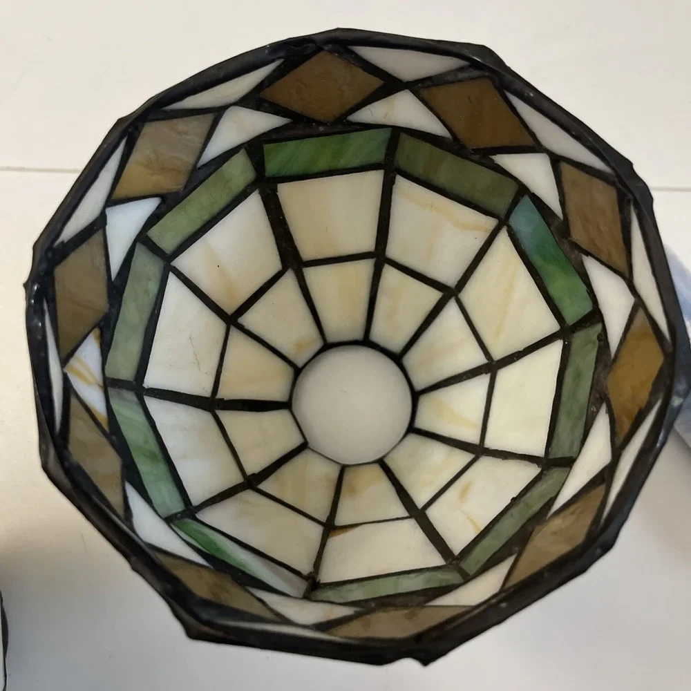 Vintage Stained Glass Mosaic Tiffany Style Lamp Shade For Bar, Office And More